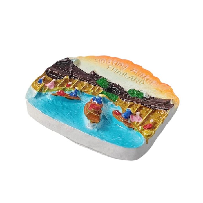 floating market thailand fridge magnet traditional boat scene souvenir & exotic home decor