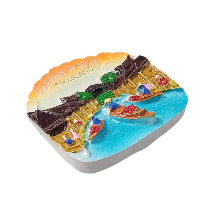 floating market thailand fridge magnet traditional boat scene souvenir & exotic home decor