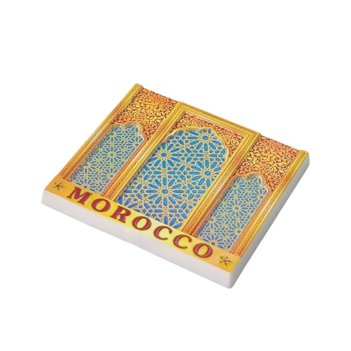 morocco islamic window fridge magnet – geometric pattern travel souvenir & exotic décor