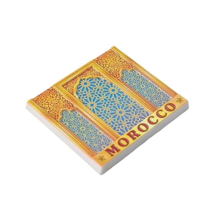 morocco islamic window fridge magnet – geometric pattern travel souvenir & exotic décor