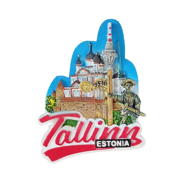 tallinn estonia fridge magnet historic skyline design travel souvenir & baltic fridge decoration