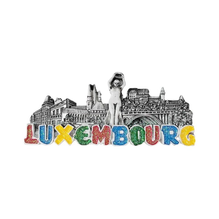 luxembourg city fridge magnet scenic landmark with color letters souvenir gift & european decor