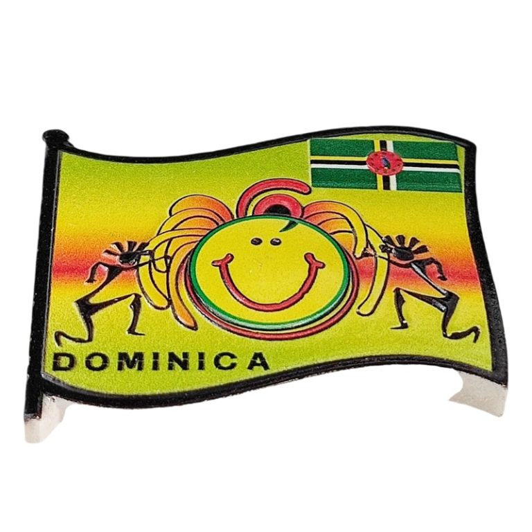 dominica fridge magnet vibrant flag souvenir & island inspired decor