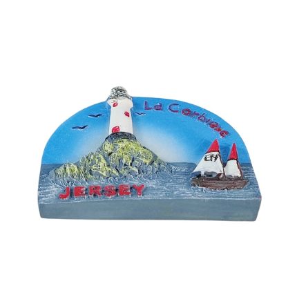 jersey la corbière lighthouse fridge magnet – uk travel souvenir & nautical decor gift
