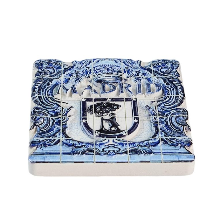 madrid coat of arms spain fridge magnet ceramic style souvenir for refrigerator or whiteboard