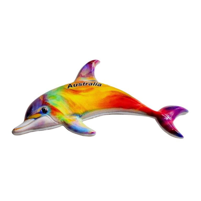australia fridge magnet – colorful dolphin design souvenir & coastal travel gift