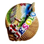 jesolo italy fridge magnet – beach scene shell shaped souvenir for travel memory & office whiteboard decor
