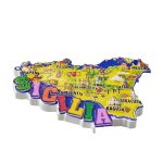 sicily italy map fridge magnet – colorful island souvenir for adventure travelers & kitchen wall decor