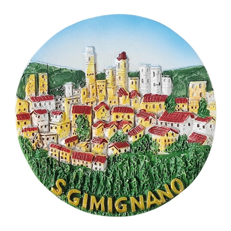 san gimignano italy fridge magnet – tuscany towers cityscape travel souvenir gift & retro whiteboard decor