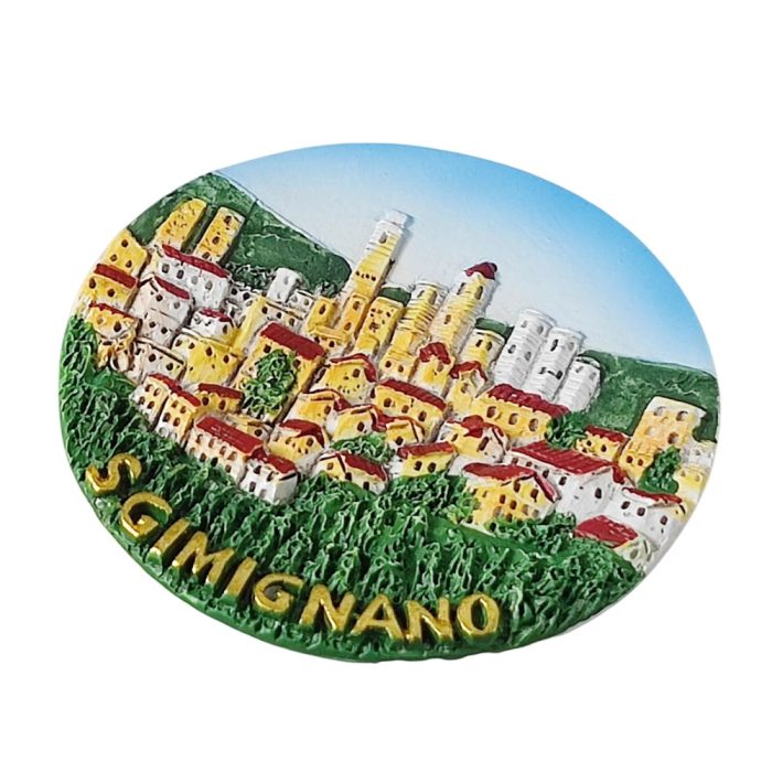 san gimignano italy fridge magnet – tuscany towers cityscape travel souvenir gift & retro whiteboard decor