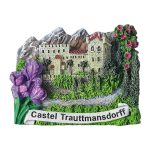 castel trauttmansdorff italy fridge magnet – alpine castle garden souvenir for european travel decor & collector gift