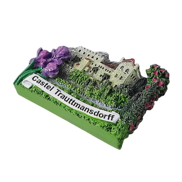 castel trauttmansdorff italy fridge magnet – alpine castle garden souvenir for european travel decor & collector gift