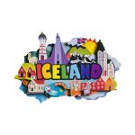 colorful iceland culture fridge magnet – cartoon style nordic souvenir for kids & fun decor