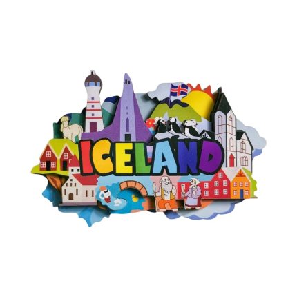 colorful iceland culture fridge magnet – cartoon style nordic souvenir for kids & fun decor