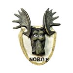 norway moose head fridge magnet – rustic nordic animal souvenir for cabin or kitchen decor