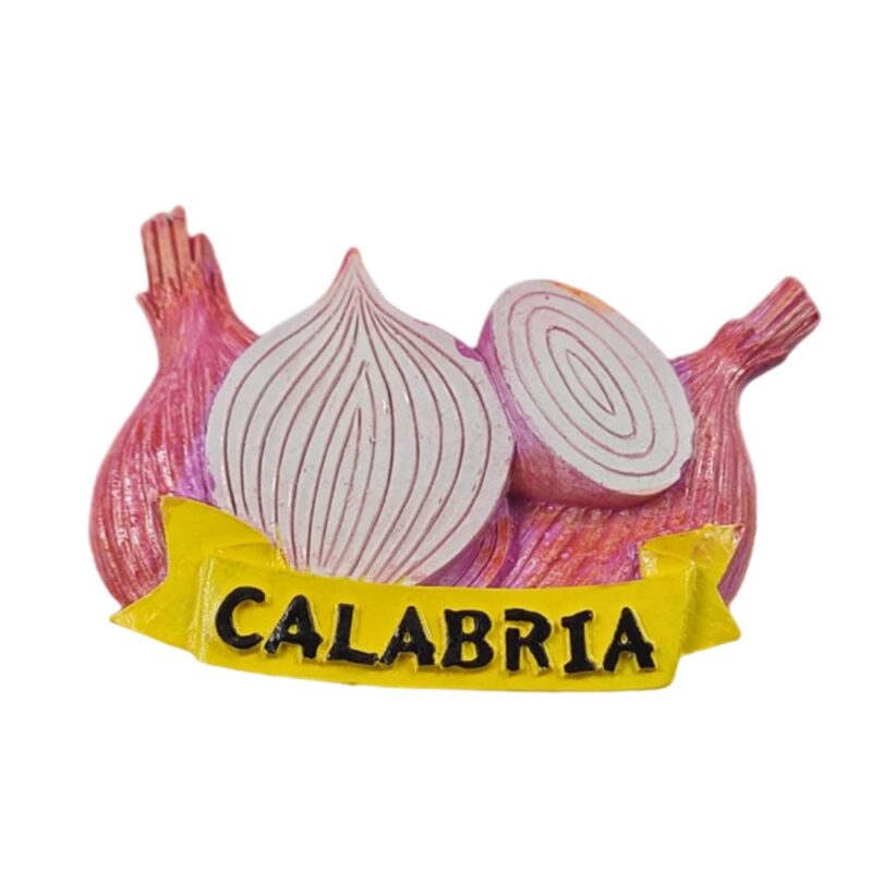 calabria italy fridge magnet – famous tropea red onion design – culinary icon collectible & rustic kitchen display