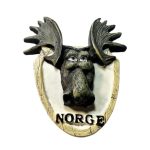norway moose head fridge magnet – rustic nordic animal souvenir for cabin or kitchen decor