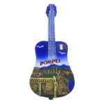 pompeii italy fridge magnet – guitar shaped souvenir with ruins scene & musical decor vibes
