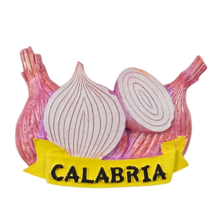 calabria italy fridge magnet – famous tropea red onion design – culinary icon collectible & rustic kitchen display