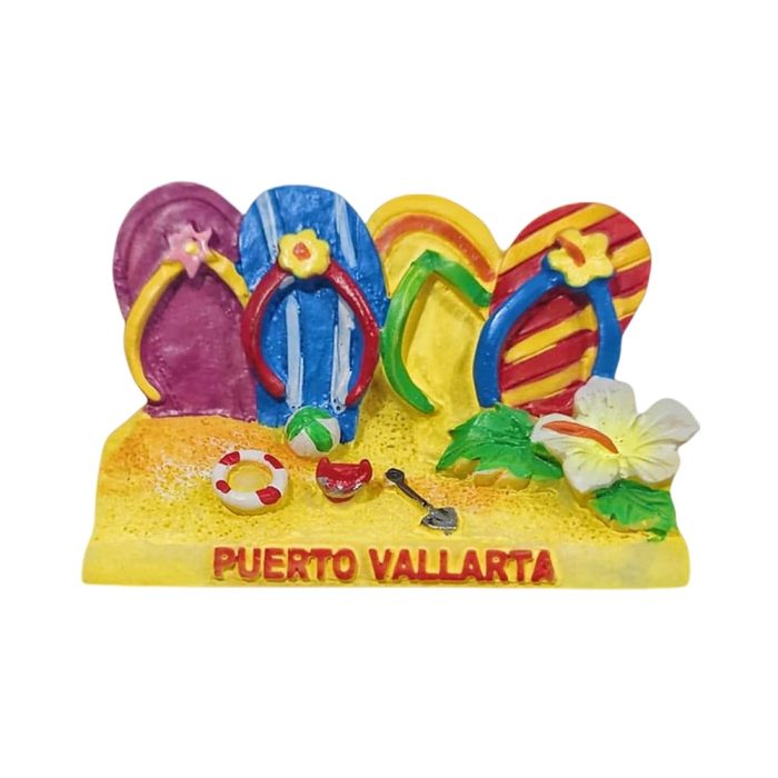 puerto vallarta flip flops fridge magnets fun mexican beach resort gift & summer vacation decor