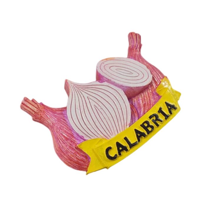 calabria italy fridge magnet – famous tropea red onion design – culinary icon collectible & rustic kitchen display