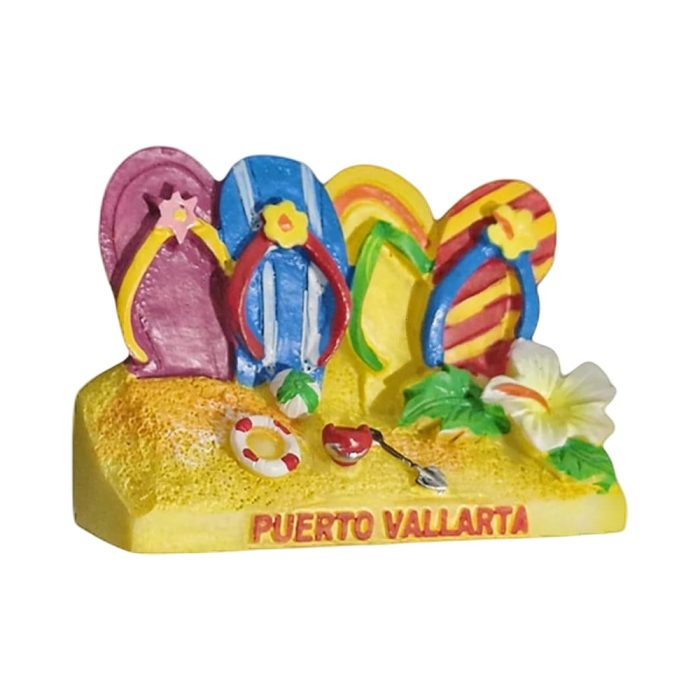 puerto vallarta flip flops fridge magnets fun mexican beach resort gift & summer vacation decor