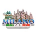 milan italy fridge magnet duomo cathedral & statue detail – elegant italia gift for travelers & fridge display