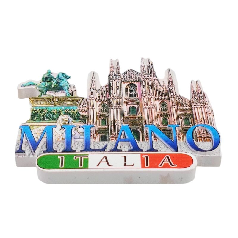 milan italy fridge magnet duomo cathedral & statue detail – elegant italia gift for travelers & fridge display