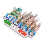 milan italy fridge magnet duomo cathedral & statue detail – elegant italia gift for travelers & fridge display