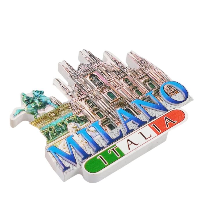 milan italy fridge magnet duomo cathedral & statue detail – elegant italia gift for travelers & fridge display