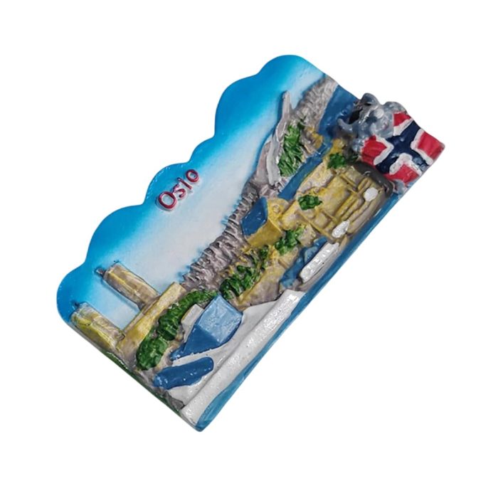 oslo norway fridge magnet – city skyline souvenir with troll character & nordic charm decor
