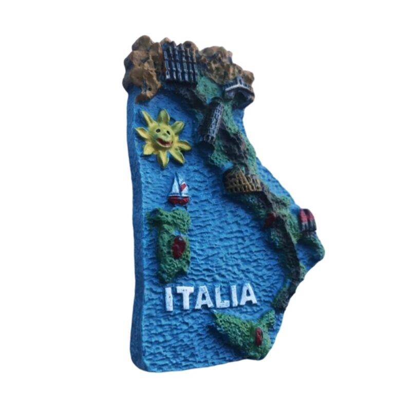 italy map fridge magnet – 3d boot shaped country map with landmarks – fun geography gift & italian explorer’s whiteboard decor