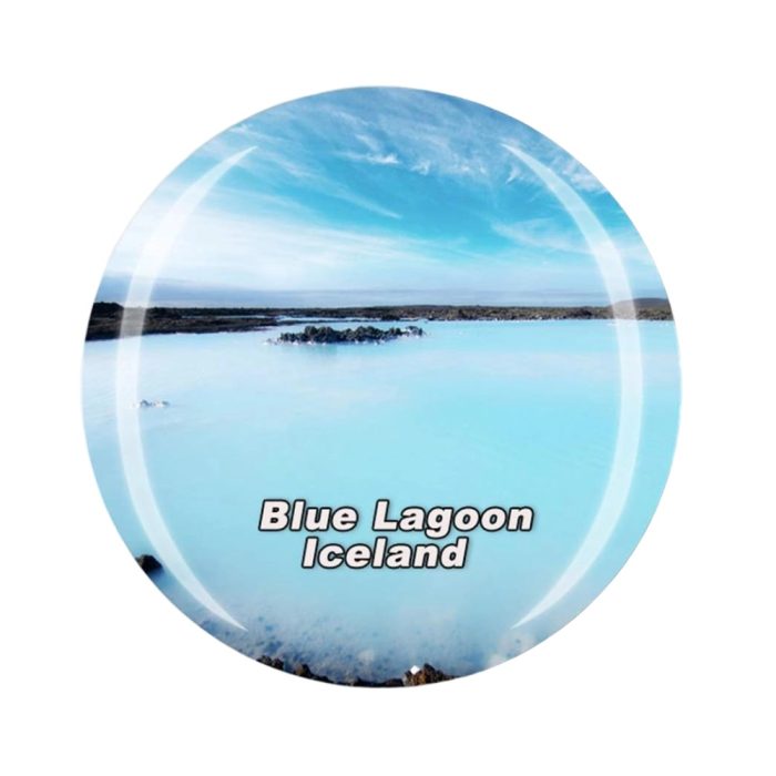 blue lagoon iceland fridge magnet – soothing geothermal spa souvenir & minimalist nordic decor