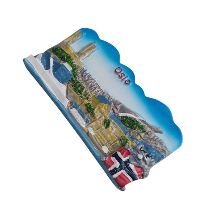 oslo norway fridge magnet – city skyline souvenir with troll character & nordic charm decor