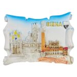 siena italy fridge magnet – scroll design with historic architecture – tuscany travel memento