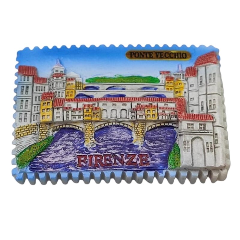 firenze italy fridge magnet – ponte vecchio bridge travel memento & postcard style fridge decor