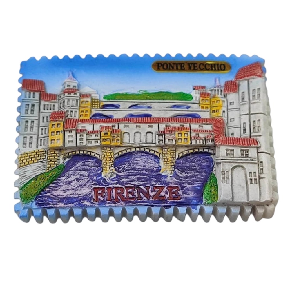 firenze italy fridge magnet – ponte vecchio bridge travel memento & postcard style fridge decor