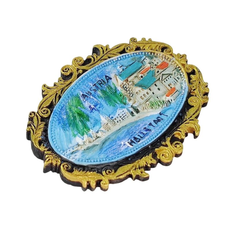 hallstatt austria fridge magnets – vintage frame lake village travel souvenir & elegant wall accent