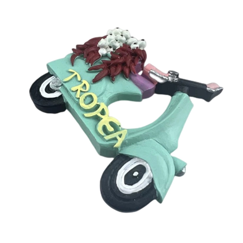 tropea italy fridge magnet – retro vespa with chili & garlic decor – italian market souvenir & creative board decoration