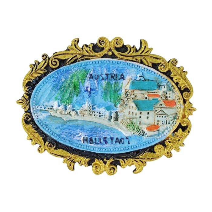 hallstatt austria fridge magnets – vintage frame lake village travel souvenir & elegant wall accent
