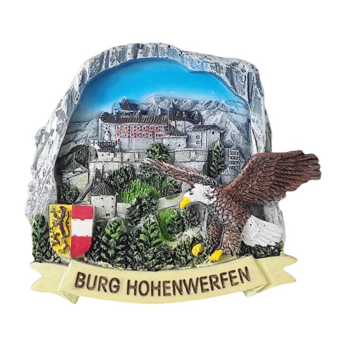 burg hohenwerfen castle austria fridge magnets – alpine fortress travel souvenir & eagle design decor