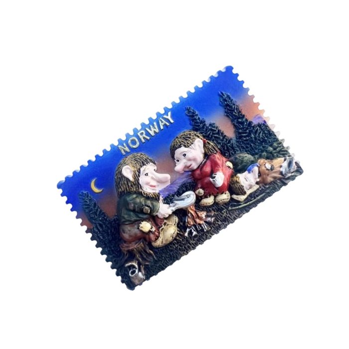 norway troll couple fridge magnet – funny nordic forest souvenir & folklore inspired gift