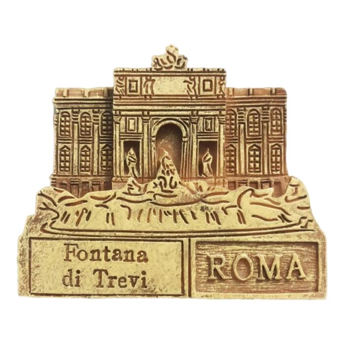rome italy fridge magnet trevi fountain relief style souvenir for travelers & classic bronze decor