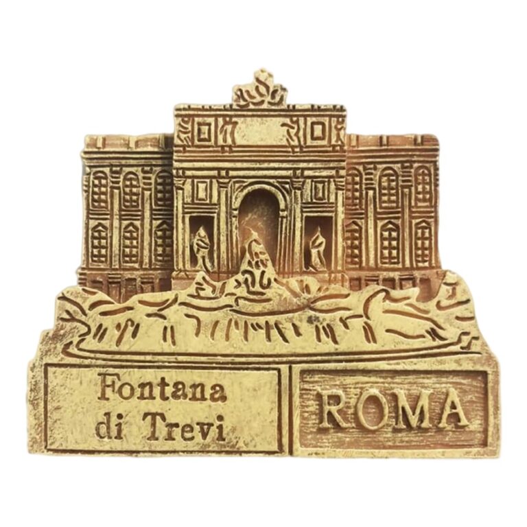 rome italy fridge magnet trevi fountain relief style souvenir for travelers & classic bronze decor
