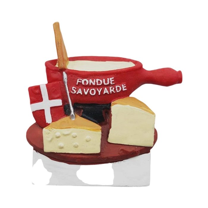 savoy fondue cheese plate fridge magnet – france alps inspired culinary souvenir for kitchen & food lovers decor