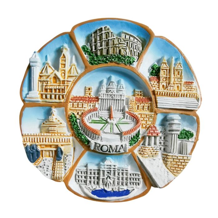 rome italy fridge magnet – iconic landmarks mosaic for eternal city travel souvenir & wall display decor