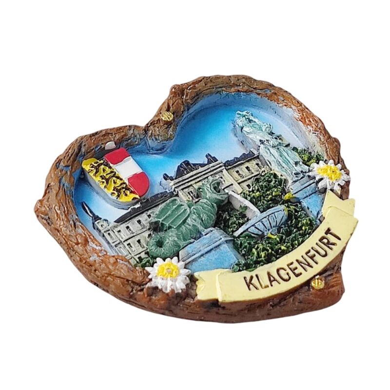 klagenfurt austria fridge magnets – heart shaped travel keepsake & romantic fridge decoration
