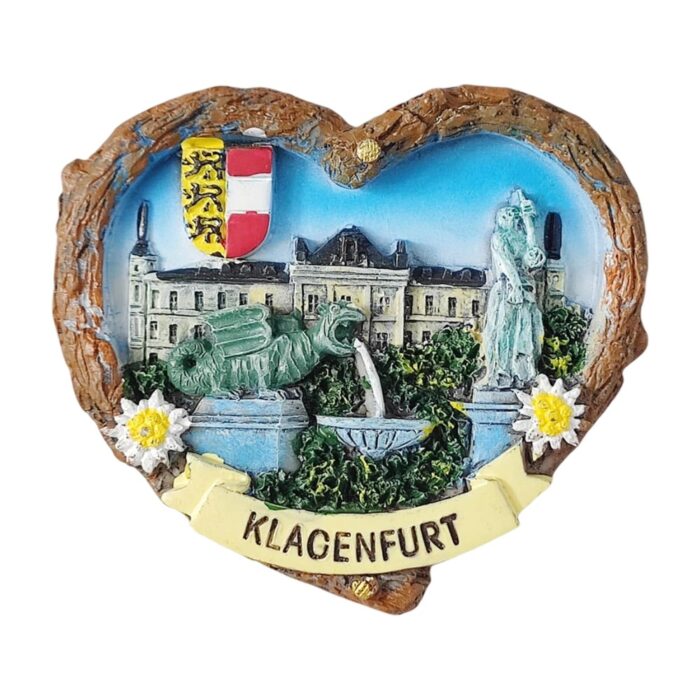 klagenfurt austria fridge magnets – heart shaped travel keepsake & romantic fridge decoration