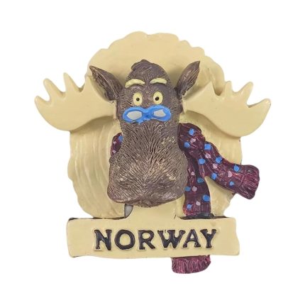 funny moose norway fridge magnet – quirky animal travel gift & whimsical nordic decor