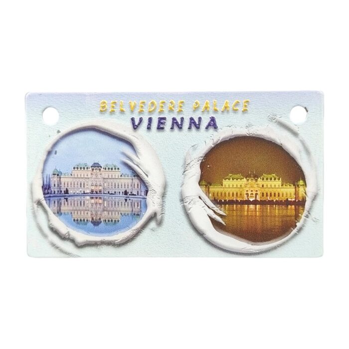 belvedere palace vienna fridge magnets – day & night scene souvenir gift for art and travel lovers